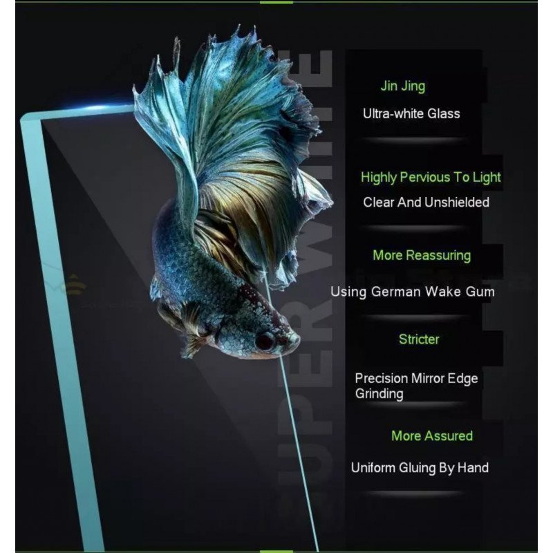 حوض زجاجي سوبر كلير حجم 80x40x40 سم حوض زجاجي سوبر كلير حجم 80x40x40 سم