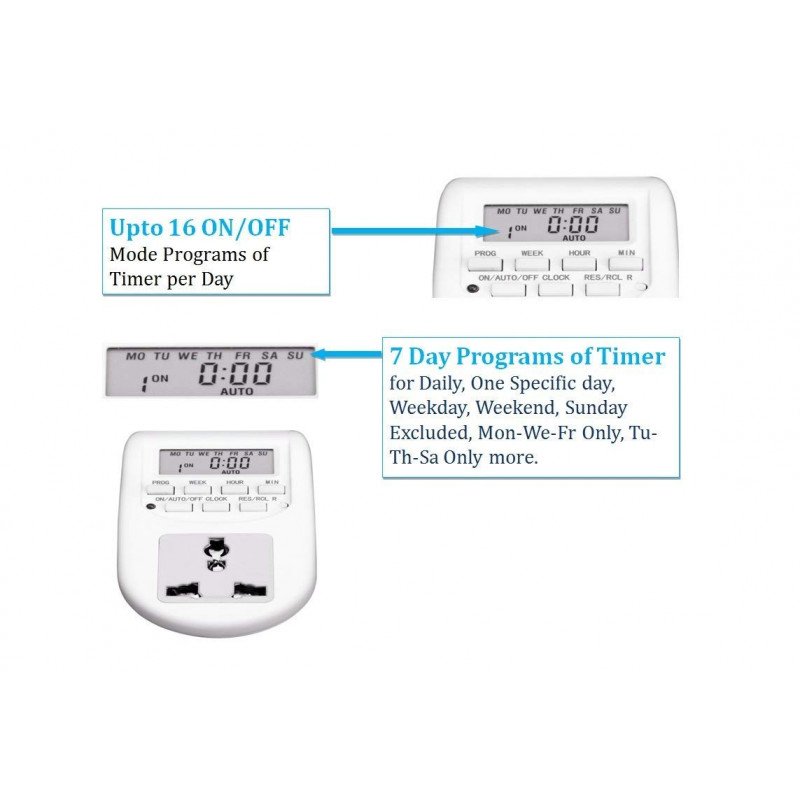 تايمر مؤقت إلكتروني متعدد الاستخدام - 13 أمبير تايمر مؤقت إلكتروني متعدد الاستخدام - 13 أمبير