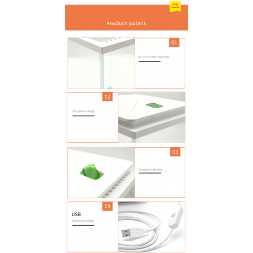 مجموعة حوض زجاجي مع مضخة هواء وفلتر وإضاءة بحرية - QANVEE aquarium