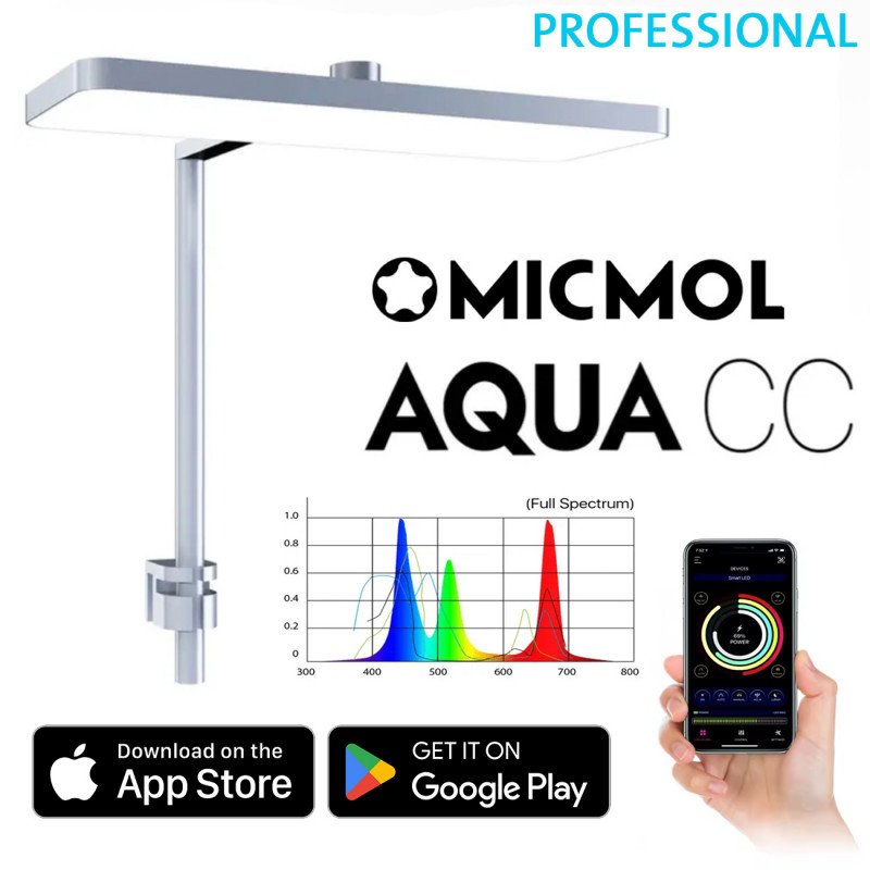 إضاءة LED مع خاصية WIFI بتحكم كامل وذكي بالإضافة إلى أستاند من الألمينيوم - MicMol Aqua CC إضاءة LED مع خاصية WIFI بتحكم كامل وذكي بالإضافة إلى أستاند من الألمينيوم - MicMol Aqua CC