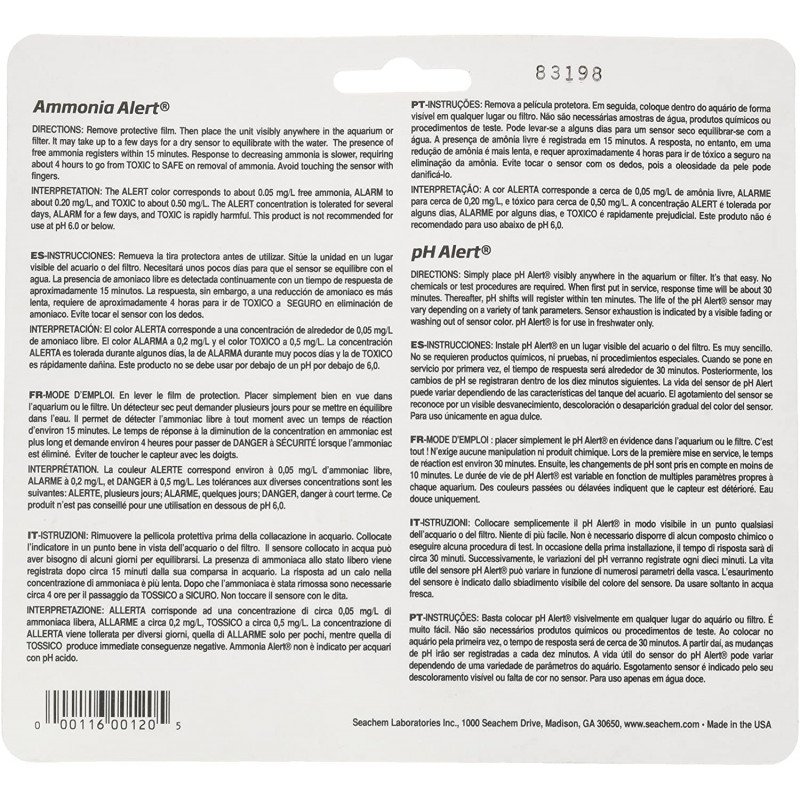 أداة إختبار معدل الحموضة والأمونيا مع بعض في بكت واحد من Seachem أداة إختبار معدل الحموضة والأمونيا مع بعض في بكت واحد من Seachem