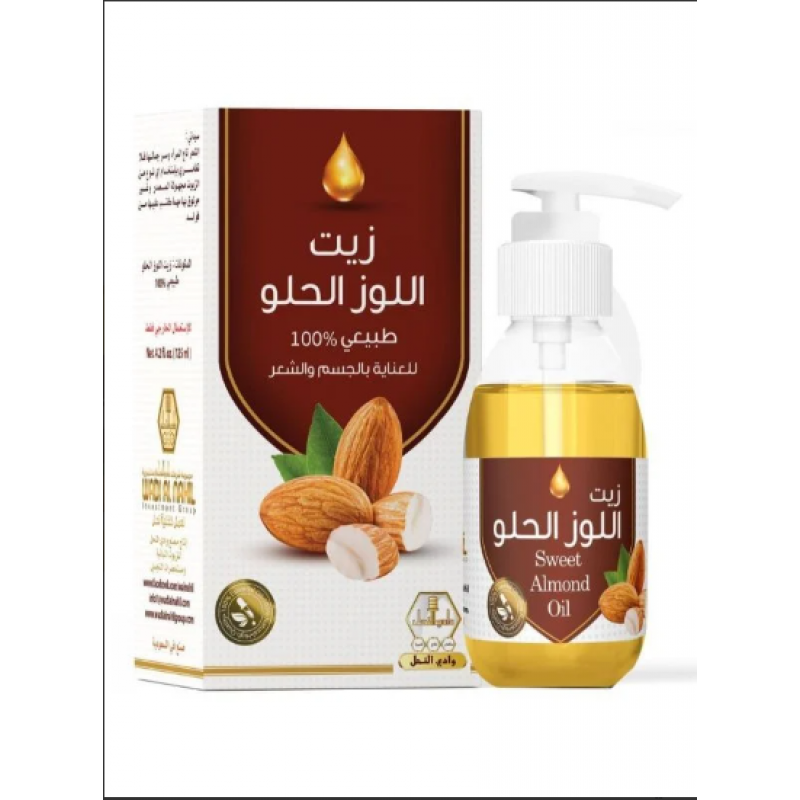 زيت اللوز الحلو للعناية بالجسم والشعر من وادي النحل - 125 مل زيت اللوز الحلو للعناية بالجسم والشعر من وادي النحل - 125 مل