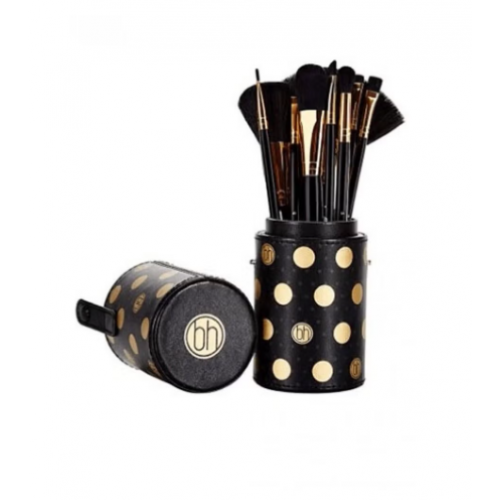 طقم فرش من المجموعة المنقطة متعدد الاستخدام مع حقيبة تخزين من 11 قطعة أسود/ذهبي