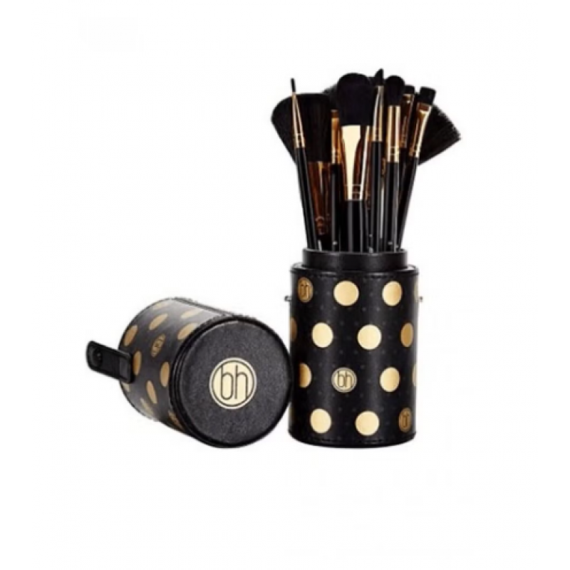 طقم فرش من المجموعة المنقطة متعدد الاستخدام مع حقيبة تخزين من 11 قطعة أسود/ذهبي