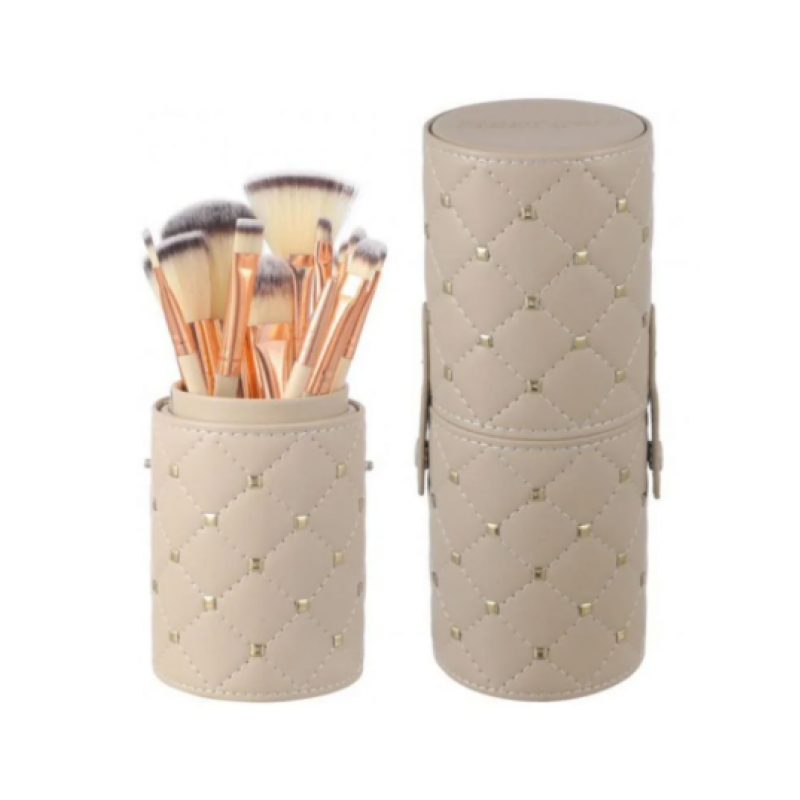 مجموعة فرش مكياج من بي اتش - 12 فرشاة , بيج