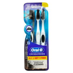 Oral-B CrisCross Sensitive Toothbrush - Ultra Soft Charcoal 2+1