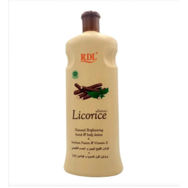 لوشن تفتيح اليدين والجسم بخلاصة عرق السوس وفيتامين إي من ار دي ال - 600 مل