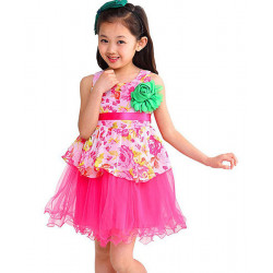 Girls Pink Tiered Occasion Dress - Layered Style - Age 4-6 Years