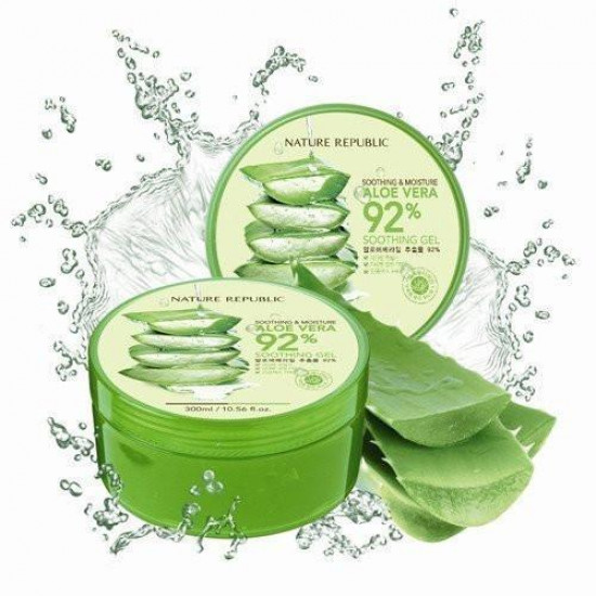 ناتشر ريببلك جل الصبار 92% - مرطب ومهدئ متعدد الاستخدامات (300 مل)
