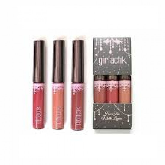 Girlactik 3-Piece Mini Matte Lip Set - Shades: Posh, Playful, Blossom