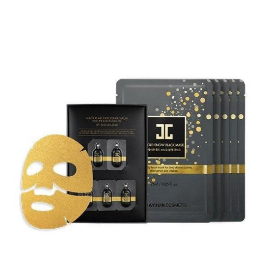 Jayjun Gold Snow Black Mask Set (Mask + Black Pearl Ampoule)