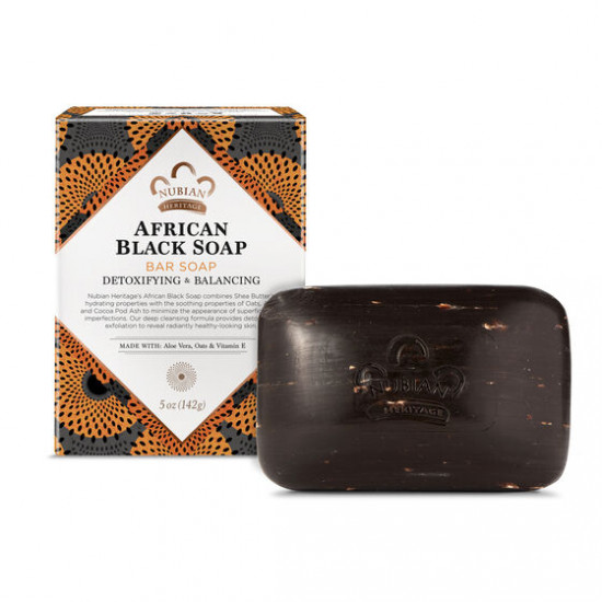 Nubian Heritage African Black Soap Bar - Deep Cleansing & Detox (142g)