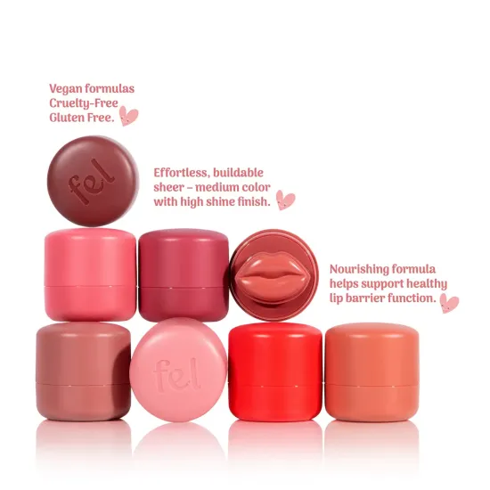 Fel Beauty Kissylips™ Balm in Lovebug (Pinky Red) - Hydrating Lip & Cheek Tint