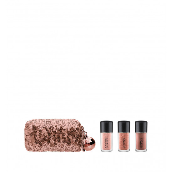 M.A.C Cosmetics Pink Pigment & Glitter Kit - Limited Edition Rose Gold Bag