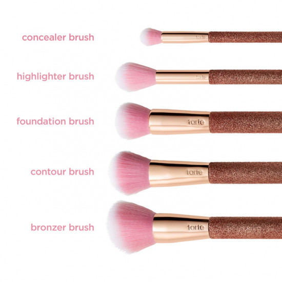 tarte Goal-Getters Contour Brush Set - Rose Gold Glitter Edition