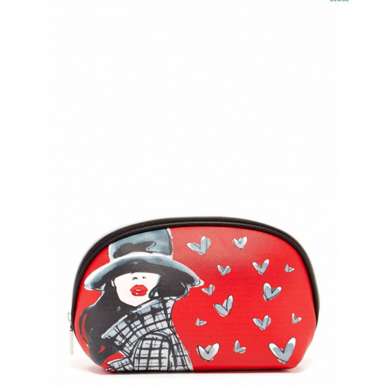 ZAC Small Hearts Cosmetic Bag - Elegant Mini Makeup Pouch