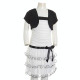 Classic Two-Piece Set - White Dress with Luxury Black Jacket