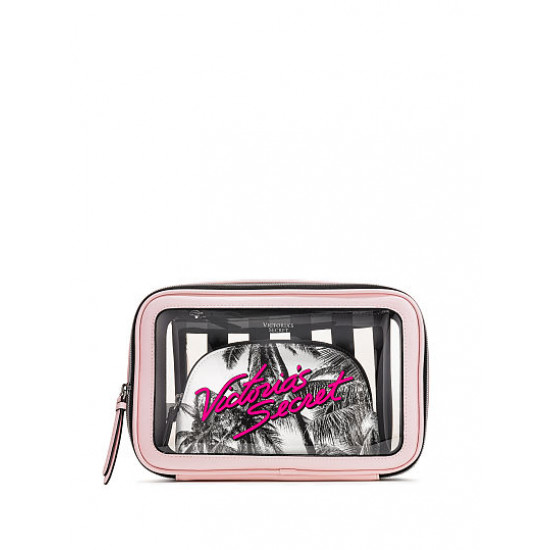 Victoria's Secret Graphic Backstage Nesting Trio Makeup Bags