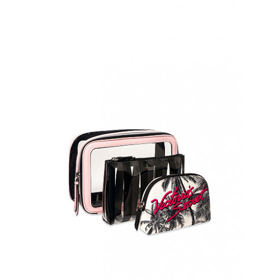Victoria's Secret Graphic Backstage Nesting Trio Makeup Bags