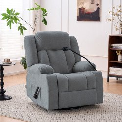 كرسي استرخاء هزاز دوار قماش بحامل جوال رمادي غامق كرسي استرخاء هزاز دوار قماش بحامل جوال رمادي غامق