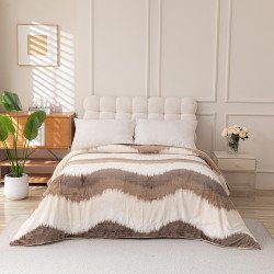 بطانية نيوم فرو فاخرة بملمس مخملي 200×230 سم - بني متدرج