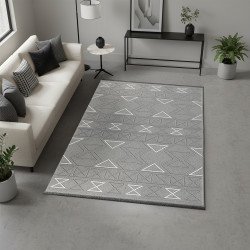 سجادة تركي تصميم عصري 250×350سم - رمادي هندسي