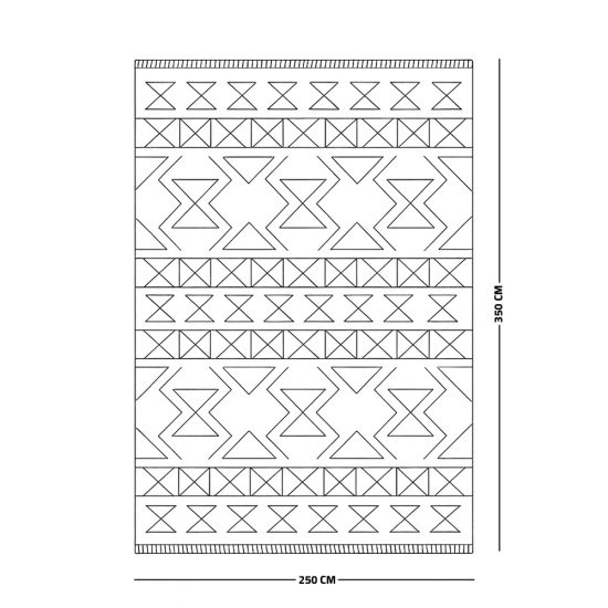 سجادة تركي تصميم عصري 250×350سم - رمادي هندسي سجادة تركي تصميم عصري 250×350سم - رمادي هندسي