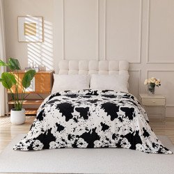 بطانية نيوم فرو فاخرة بملمس مخملي 200×230 سم - بقري أسود