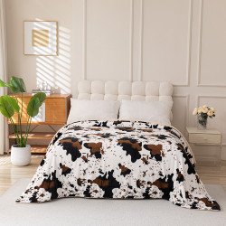 بطانية نيوم فرو فاخرة بملمس مخملي 200×230 سم - بقري بني
