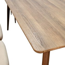 طاولة طعام خشبية 10 كراسي بيج