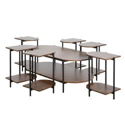 طقم طاولات خدمة 7 قطع 2 دور خشبي