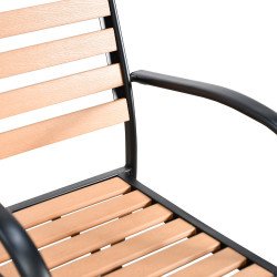 كرسي مفرد خارجي بلاستيك بهيكل معدني