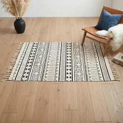 فرشة أرضي 150×90 سم - أبيض وأسود