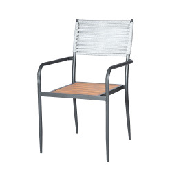 كرسي بلاستيك مع ظهر قماش - رمادي كرسي بلاستيك مع ظهر قماش - رمادي