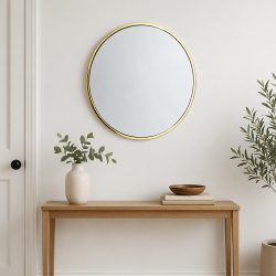 مرآة حائط دائرية إطار معدن 40×60 سم - ذهبي مرآة حائط دائرية إطار معدن 40×60 سم - ذهبي
