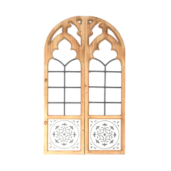 ديكور مرآة حائط اطار خشب 70×120 سم - خشبي