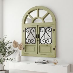 ديكور مرآة حائط اطار خشب 60×90 سم - اخضر