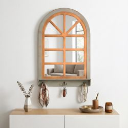 ديكور مرآة حائط اطار خشب 60×90 سم - خشبي
