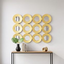 ديكور مرآة حائط اطار ذهبي 75×100 سم 