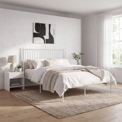 هيكل سرير ابيض 200×180 سم هيكل سرير ابيض 200×180 سم