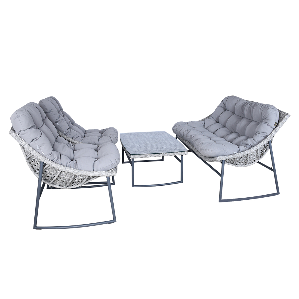 جلسة حديقة 4 مقاعد رمادي فاتح جلسة حديقة 4 مقاعد رمادي فاتح