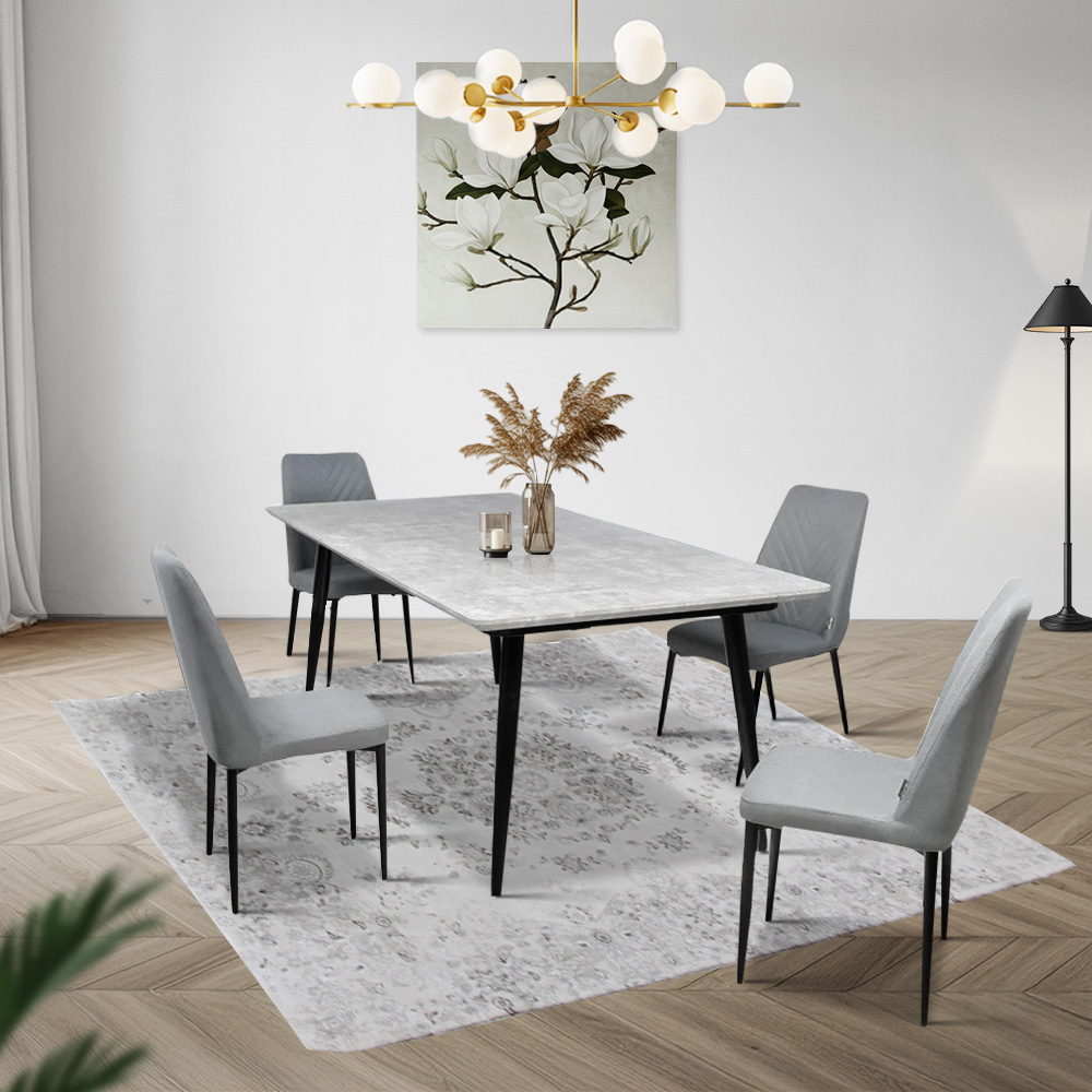 طاولة طعام خشب مع أرجل معدنية