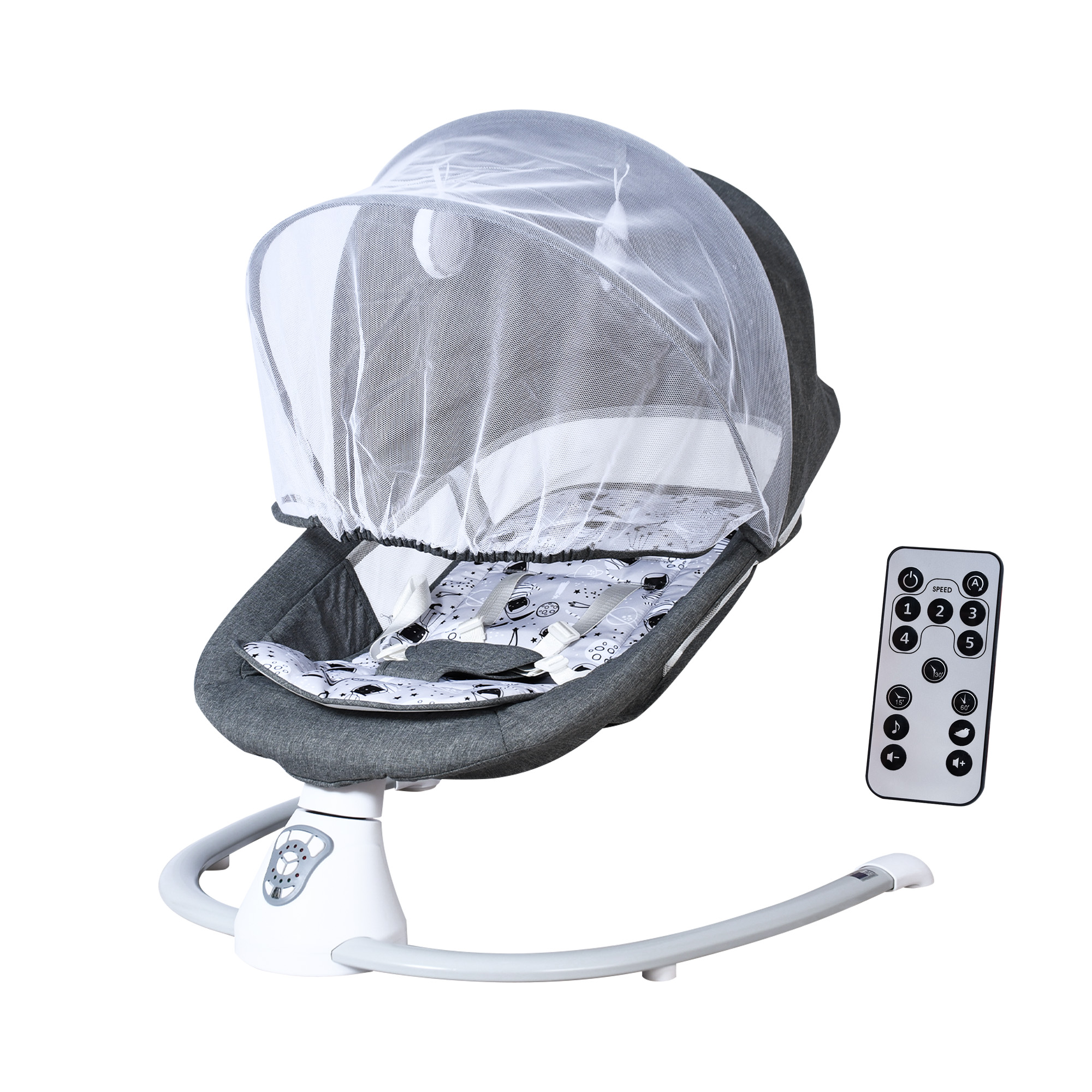 سرير وكرسي أطفال بناموسية هزاز مع ريموت سرير وكرسي أطفال بناموسية هزاز مع ريموت