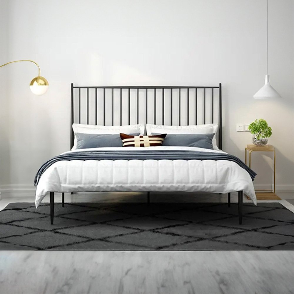 سرير معدني اسود 200x180 سم سرير معدني اسود 200x180 سم