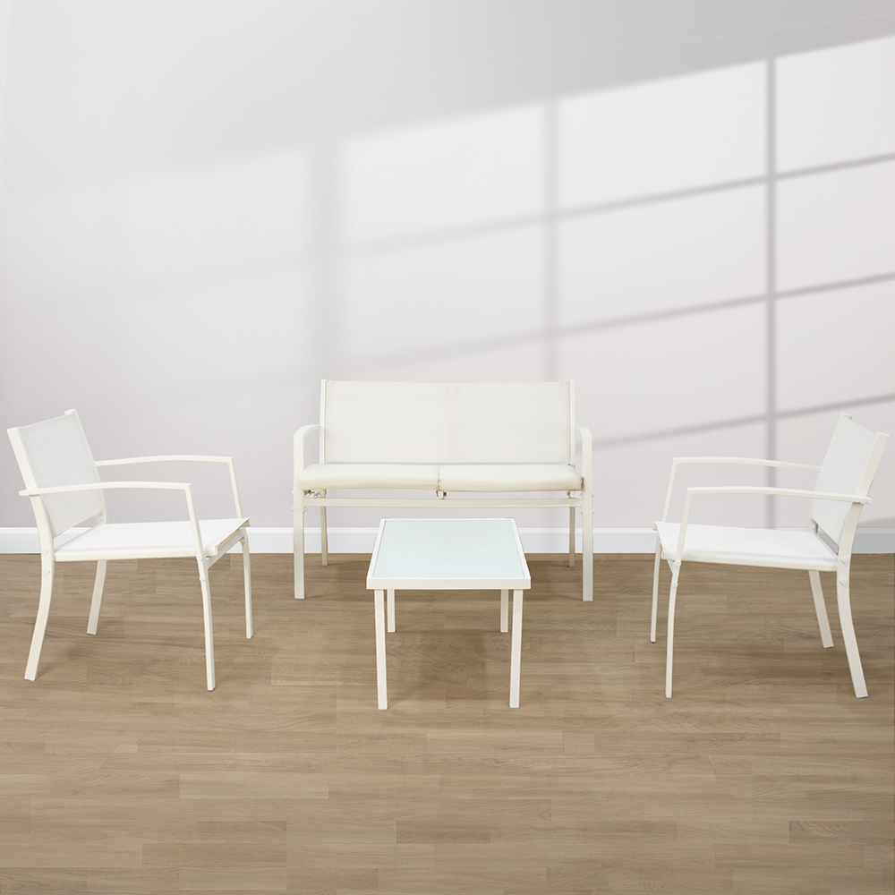 جلسة خارجية 4 مقاعد و طاولة أوف وايت جلسة خارجية 4 مقاعد و طاولة أوف وايت