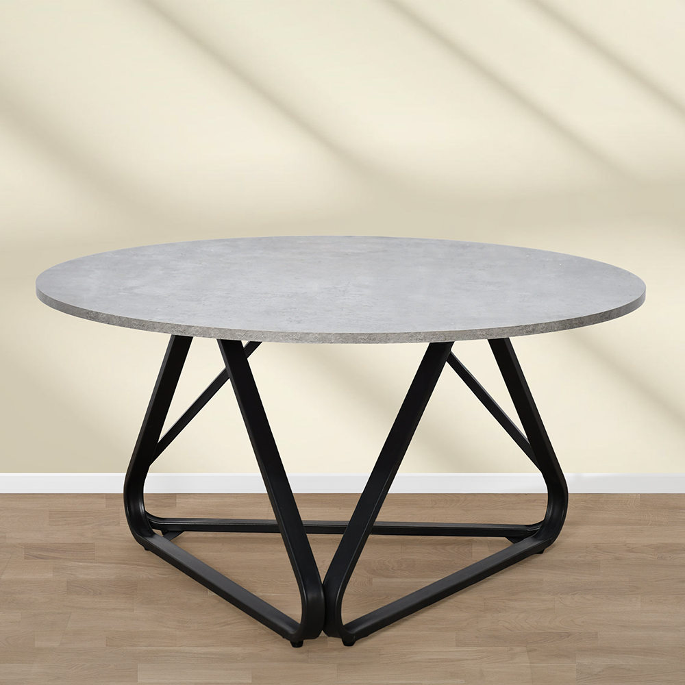 طاولة خدمة مفردة خشب مع قاعدة معدنية رمادي طاولة خدمة مفردة خشب مع قاعدة معدنية رمادي