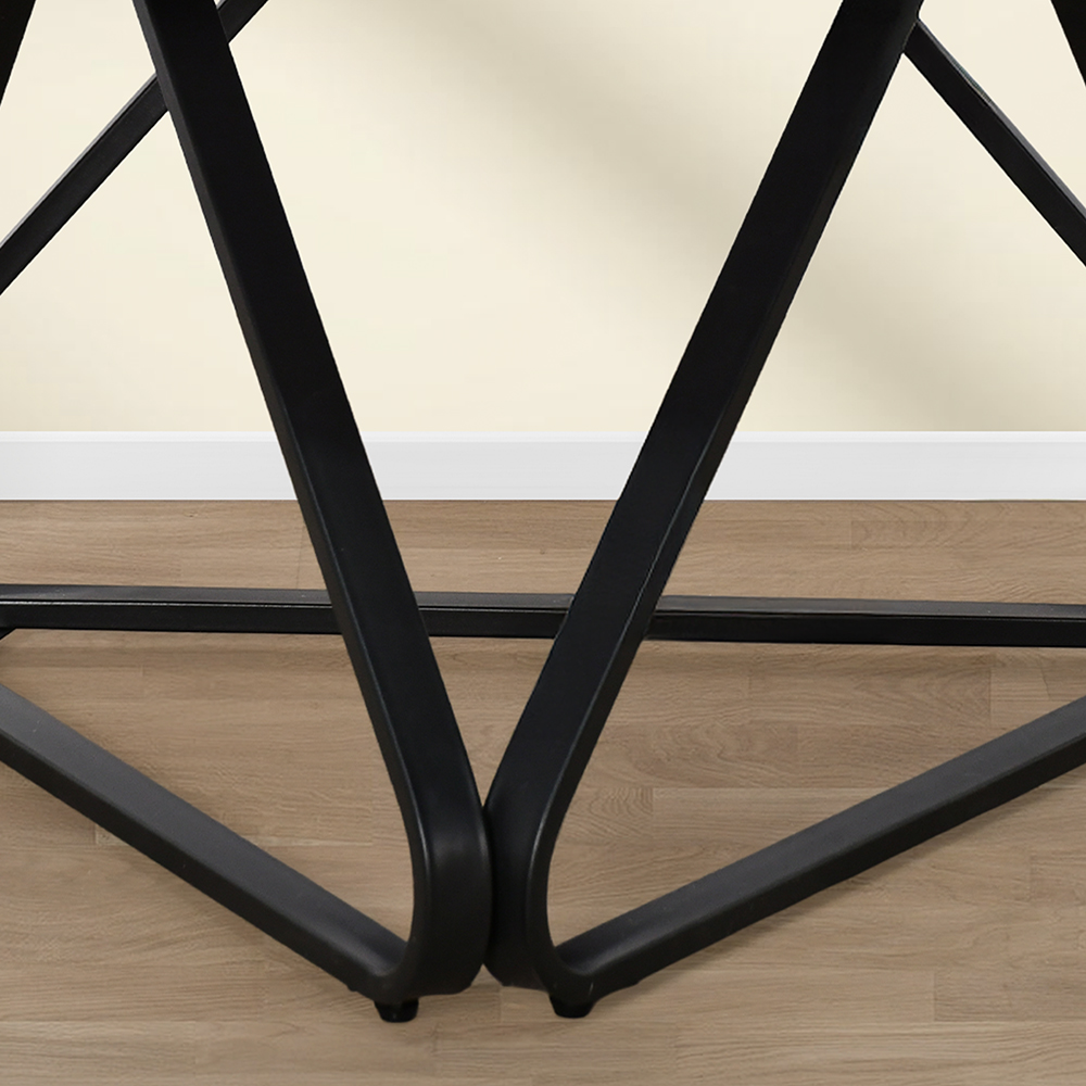 طاولة خدمة مفردة خشب مع قاعدة معدنية بني طاولة خدمة مفردة خشب مع قاعدة معدنية بني