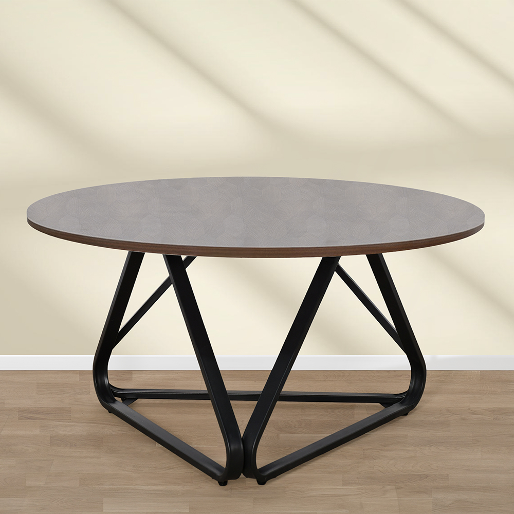 طاولة خدمة مفردة خشب مع قاعدة معدنية بني طاولة خدمة مفردة خشب مع قاعدة معدنية بني