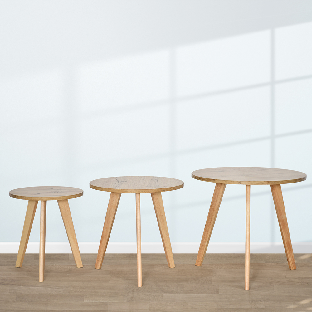 طقم طاولات خدمة من الخشب 3 قطع طقم طاولات خدمة من الخشب 3 قطع