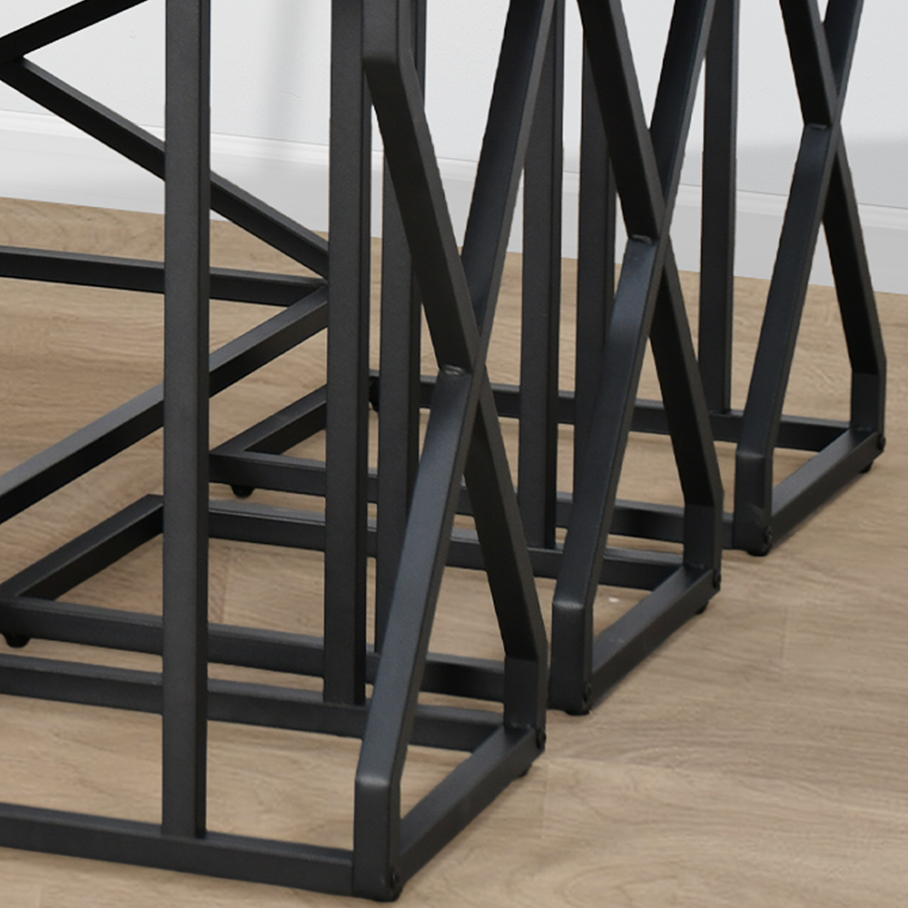 طقم طاولات خدمة 7 قطع من الخشب بني طقم طاولات خدمة 7 قطع من الخشب بني